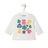 Bears, hearts and flowers t-shirt in Casual ecru