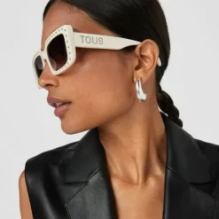 Białe okulary przeciwsłoneczne Studs