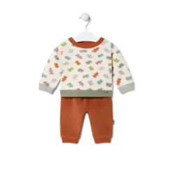 Boys outfit with bears in Grey ecru