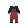 Boys plain and striped outfit in Blue navy blue