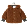 Coat with hood in Grey orange