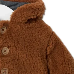 Coat with hood in Grey orange
