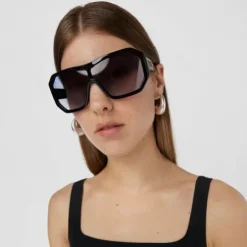Czarne okulary przeciwsłoneczne Studs Mask