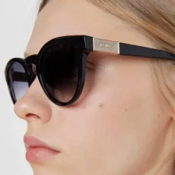 Czarne okulary przeciwsłoneczne Round Mesh