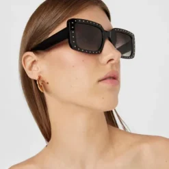 Czarne okulary przeciwsłoneczne Studs