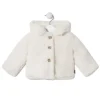 Fur coat in Black ecru