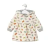 Girls hooded dress in Grey ecru