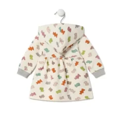 Girls hooded dress in Grey ecru
