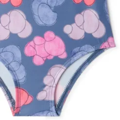 Girls one-piece swimsuit in Aqua navy blue