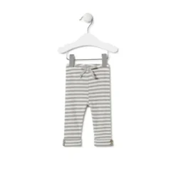 Girls outfit in plain and striped fabrics in Grey grey