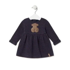 Girls striped dress in Blue navy blue