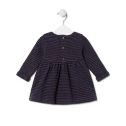 Girls striped dress in Blue navy blue