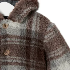 Hooded coat in Black brown