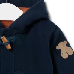 Hooded coat in Blue navy blue