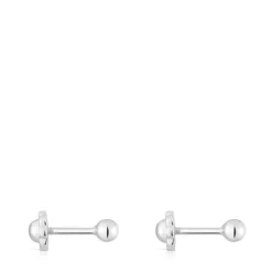 Kolczyki z białego złota 3 mm Basics