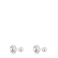 Kolczyki z białego złota 3 mm Basics