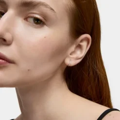 Krótki kolczyk kreolka z białego złota z diamentami 8,5 mm Les Classiques
