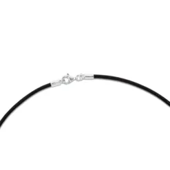 Naszyjnik choker z czarnej skóry z zapięciem ze srebra TOUS Chokers