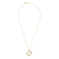 Naszyjnik Tous Icon Gold z żółtego złota z kamieniami szlachetnymi