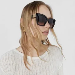 Okulary przeciwsłoneczne w kolorze havana Square Mesh