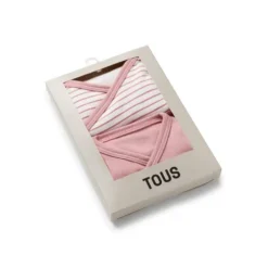 Pack of wrap-over bodysuits in Classic pink