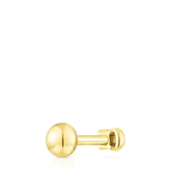 Piercing w kształcie księżyca New Motif ze stali IP w kolorze złotym, z iolitem