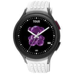 Samsung Galaxy Watch 5 Pro X TOUS smartwatch w kolorze szarego tytanu z czarnym silikonowym paskiem