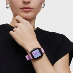 Smartwatch B-Connect z różowym silikonowym paskiem