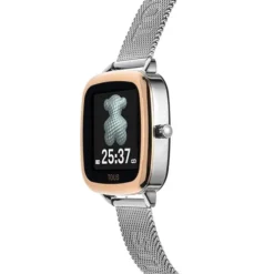 Smartwatch D-Connect z bransoletą z różowej stali IPRG