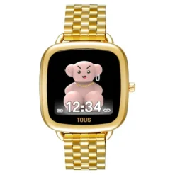Smartwatch D-Connect ze złotą stalową bransoletą IPG.