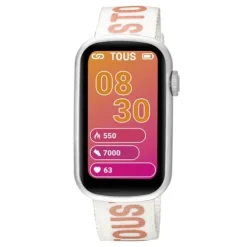 Smartwatch T-Band z nylonowym paskiem oraz różowym silikonowym paskiem