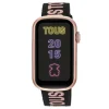 Smartwatch T-Band z nylonowym paskiem oraz jasnoróżowym silikonowym paskiem