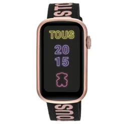 Smartwatch T-Band z nylonowym paskiem oraz jasnoróżowym silikonowym paskiem