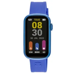 Smartwatch T-Band z nylonowym paskiem oraz niebieskim silikonowym paskiem