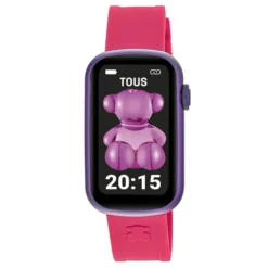 Smartwatch T-Band z nylonowym paskiem oraz silikonowym paskiem w kolorze fuksji