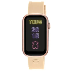 Smartwatch T-Band z nylonowym paskiem oraz jasnoróżowym silikonowym paskiem