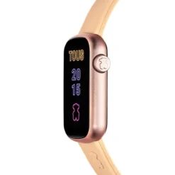 Smartwatch T-Band z nylonowym paskiem oraz jasnoróżowym silikonowym paskiem