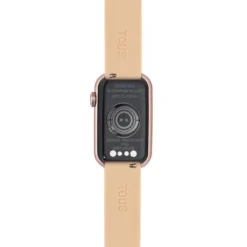 Smartwatch T-Band z nylonowym paskiem oraz jasnoróżowym silikonowym paskiem