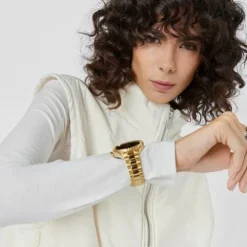 Smartwatch T-Bear Connect z paskiem ze stali w kolorze złota