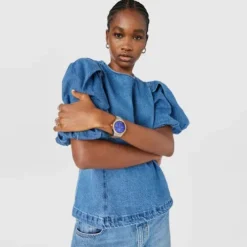 Smartwatch T-Bear Connect z paskiem ze stali i stali IP w kolorze różowym