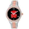 Smartwatch T-Shine Connect z paskiem ze stali i stali IP w kolorze różowym oraz białymi cyrkoniami