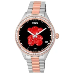 Smartwatch T-Shine Connect z paskiem ze stali i stali IP w kolorze różowym oraz białymi cyrkoniami