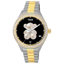 Smartwatch T-Shine Connect z paskiem ze stali i stali IP w kolorze złota oraz białymi cyrkoniami