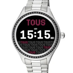 Smartwatch T-Shine Connect z paskiem ze stali IP i czarnymi cyrkoniami
