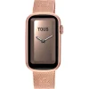 Smartwatch z bransoletką z różowej stali nierdzewnej IPRG i aluminiową kopertą w różowym kolorze IPRG TOUS T-Band Mesh