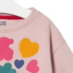 Sweatshirt with bears, hearts and flowers in Casual pink