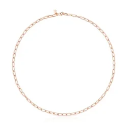 Tous Chain - Łańcuszek z różowego srebra vermeil o owalnych ogniwach 45 cm