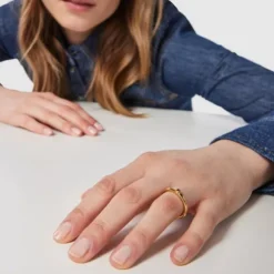 Tous Ring Mix – Pierścionek z żółtego srebra Vermeil z szafirem
