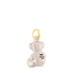 Wisiorek Bold Bear biała stal miś