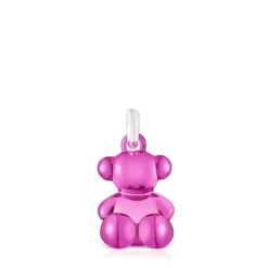 Wisiorek Bold Bear różowa stal miś